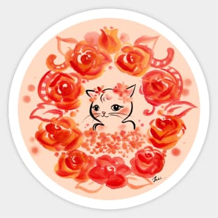 Rose cat princess Sticker